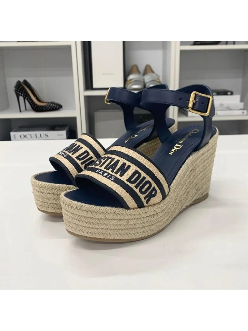 Dior Dway Embroidered Logo Sandals - Picture 3 of 10